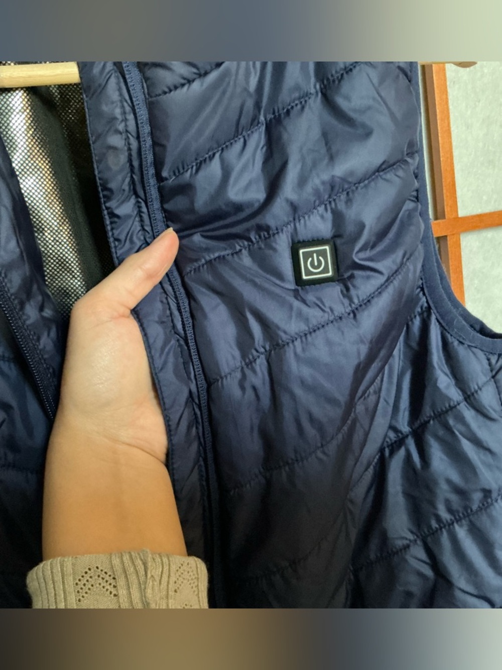 Heated Puffer Vest Navy Medium - Picture 3 of 6